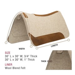 30″ x Contoured Wool Blend L x W – 1″ Thick, Tan