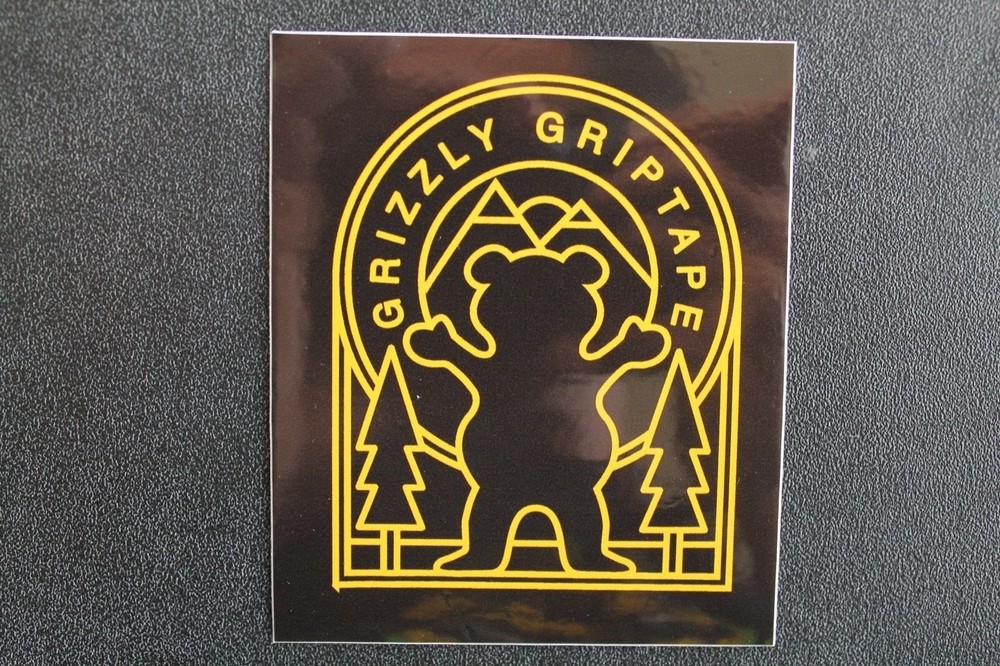GRIZZLY Skateboard Griptape Bear Mountains Black Z47A OG Skateboarding STICKER