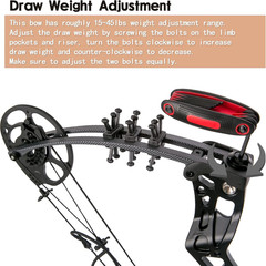 Youth Compound Bow Set 15-45 Lbs for Teens and Beginner, Package with Archery Hu