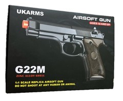 Airsoft Gun G22M Full Metal Zinc Alloy Shell Spring Powered Pistol 230 FPS
