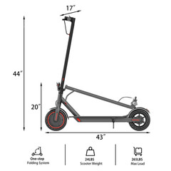 Ladped LP60 Electric Scooter 350W 8.5′ Foldable Scooter for Adults 19mph