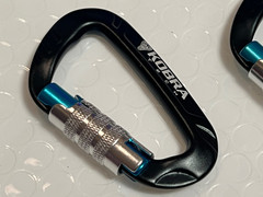 2 Kobra Tech Aluminum Carabiner 3″ D Shape, Loading Capacity 12 KN (2698 lb.)