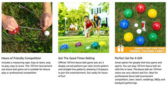Bocce Ball Set, 107mm Regulation, 920g, Multi-Color, Tournament Use
