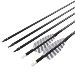 32 Inch Carbon Archery Arrows，Spine 400 with Removable Tips, 4inch Turkey