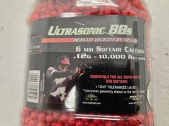 6mm Ultrasonic Air Soft RED High Velocity .12G BBs 20,000 Rounds CASE Softair
