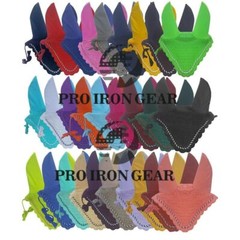 HORSE FLY VEIL EAR NET BONNET BREATHABLE COTTON 30 COLORS