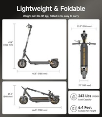 NAVEE GT3 Electric Scooter for Adults, 20MPH, 31 Miles Range,10″ Tires, Commuter