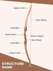 TOPARCHERY 60» Archery Recurve Bow Wooden Bow for Right Hand Target Hunting
