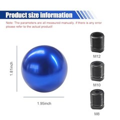 Car Round Ball Gear Shift Knob, Aluminum Alloy Gear Shift Stick Head for Blue