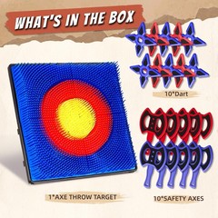 Axe Throwing Game for Backyard, Axe Throwing Target Set with 20 Throwing Axes Ou