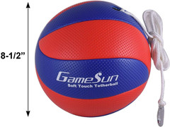 Tetherball Ball and Rope with Carabineer, Soft Touch, Portable Tetherballs with