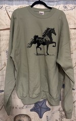 Hanes Comfort Blend Sweatshirt Arabian Horse Screen printed 2XL Light Green NWOT