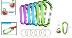 Versatile 3″ Aluminum D-Shape Carabiner Clips – 6-Pack for Outdoor and Daily Use