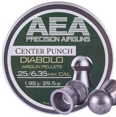 AEA Precision 300 Count CENTER PUNCH Domed 6.35mm .25 Caliber Airgun Pellets
