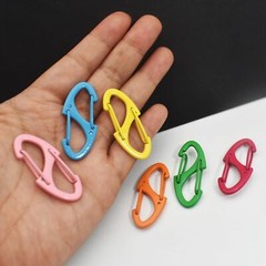 30 Pcs S Carabiner Small Alloy Snap Hooks Dual Wire Gate Keychain Clip