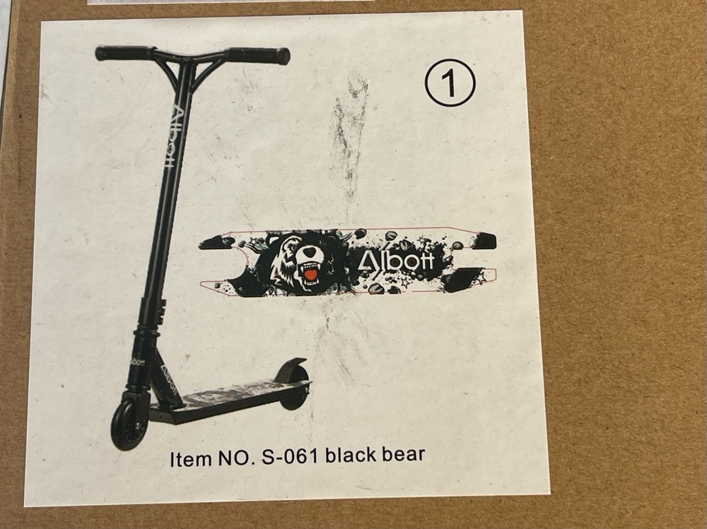 Albott S-061 Pro Stunt Scooter Aluminum Entry Level Freestyle Kick Black Bear