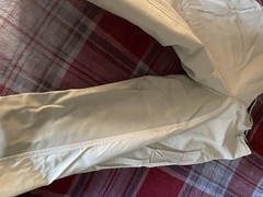 Kerrits water resistant tan rain pants easy off side v elcro womens M breeches