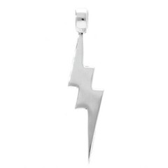 Simple Lightning Bolt Sterling Silver 925 Pendant Top (No Chain)