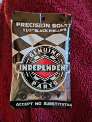 Genuine Parts Cross Bolts Standard Phillips Skateboard Hardware (Black/Black,…