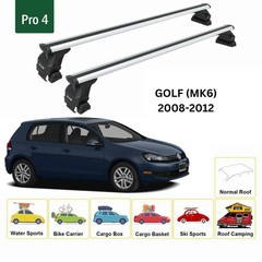For Volkswagen Golf 5D (MK6) 2008-2012 Roof Rack Cross Bar Normal Roof Alu Silve