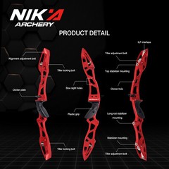 23in Archery Recurve Bow Riser ILF Aluminum Alloy Takedown Right Handle Shooting