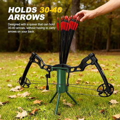 Bow Stand, Foldable and Portable Stand for Compound Bow with Quiver (Hold 30-40