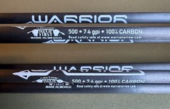 Gold Tip Warrior 500 Arrows, Set Of 6 With Arrow Tube Red Blue Carbon