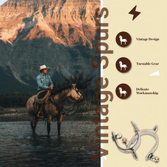 2Pcs Western Cowboy Spurs, Stainless Steel Western Spurs, Men Women Horse Spurs,