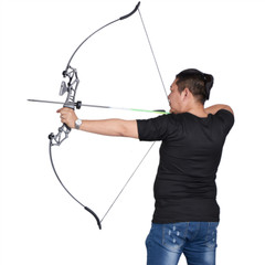 54″ Archery Takedown Recurve Bow Carbon Arrows Rest Bow Sight Sets Adult Hunting