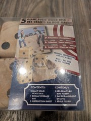 🎲Set of 5 Giant Solid Wooden Rolling 3.5″ x 3.5″ Dice With Carrying Bag