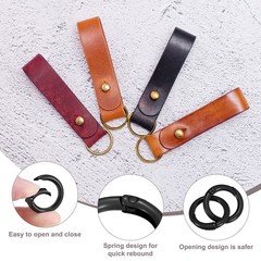 24-Pack Metal Spring O Rings, 5/8″ Zinc Alloy Keyring Buckle [Black]