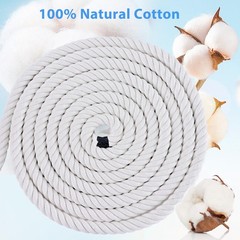 White Cotton Rope 1/2in × 100ft Natural Twisted,Available as Used for Tug of …