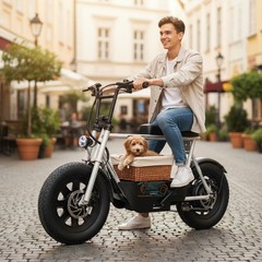 Foldable Electric Motorcycle for Daily Commute, Peak 1200W Electric Scooter with