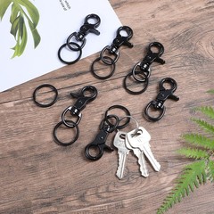 6 Pcs Black Swivel Snap Hooks, 60mm Zinc Alloy Trigger Carabiner, Heavy Duty