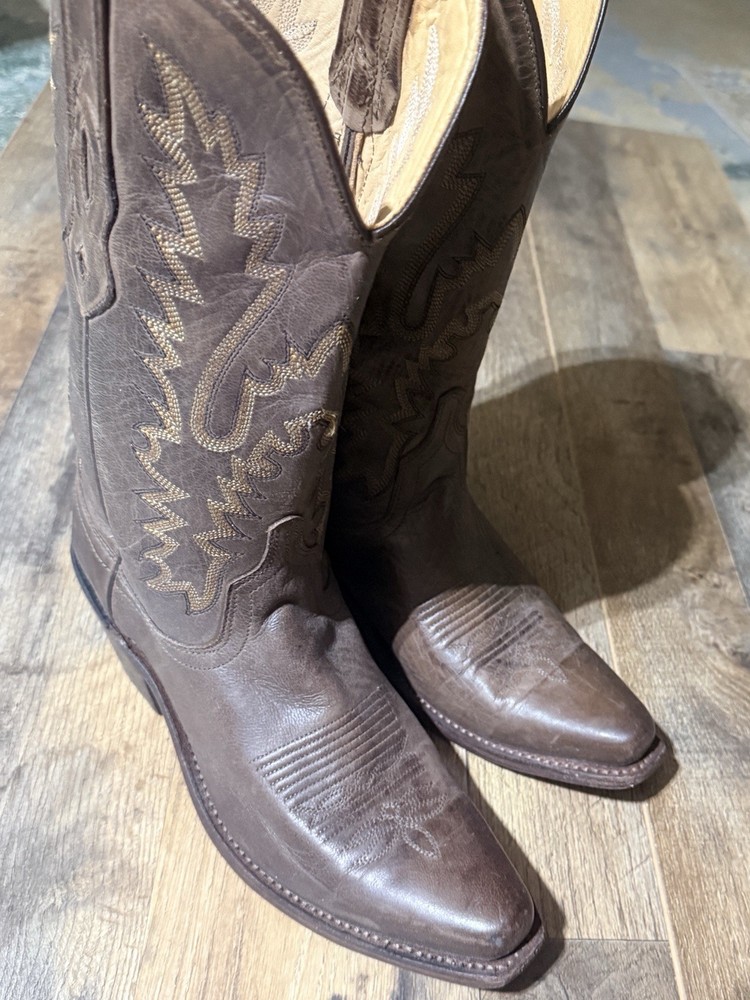 Old West LF1534 Brown Leather Western Equestrian Boots Size 7.5