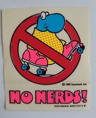VINTAGE 80’s POP NO NERDS RETRO ROLLER SKATE STICKER NOS