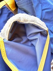 Gore-Tex Turnout Rug Dover Saddlery Classic Cover-Ups 76″ Blue Yellow Trim