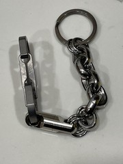 EDC Titanium Short Front Pocket Fat Link Wallet Chain, Keychain 8-3/8”
