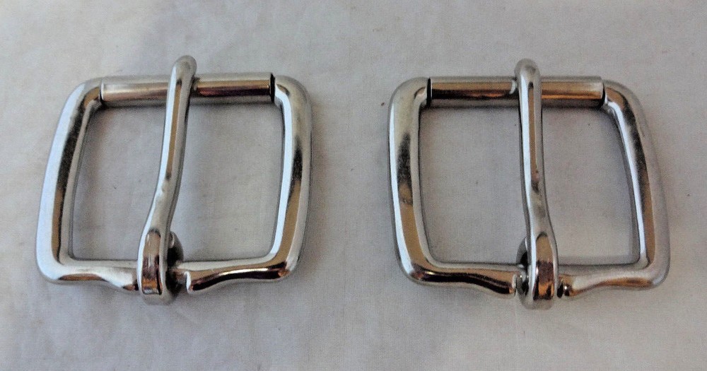 Pair Flank Roller Buckles 1 3/4″ Saddle Cinch Horse Stainless Steel #995 Tack Nw