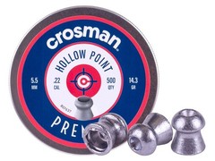 CROSMAN Premier 500 Count HOLLOW POINT 5.5mm .22 Caliber Airgun Pellets