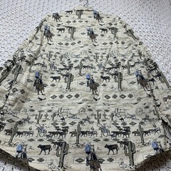 Vintage Roper Wéstern Shirt Men’s XL Beige Wéstern Animal Print Pearly Snap