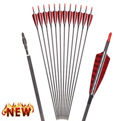 30″inch Feather Carbon Arrows SP600 Wood Shaft Archery Outdoor Targeting Hunting