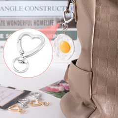 Heart Shape Keychain Clip, Heart Carabiner Spring Snap Gold, Silver, 16Pcs