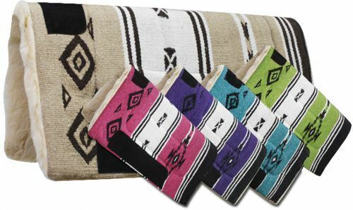 32″ x 32″ Saddle Pad w/ Navajo Design Woven Acrylic Top & Kodel Fleece Bottom