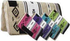 32″ x 32″ Saddle Pad w/ Navajo Design Woven Acrylic Top & Kodel Fleece Bottom