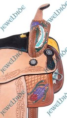 Navajo Feathers Barrel Racing Western Pleasure Horse Saddle 14″-18″ Size F/s