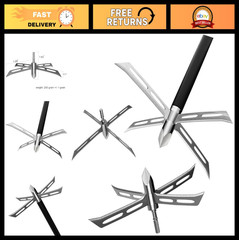 3PCS 200Gr Fixed Blade Broadheads for Turkey Hunting – Stainless Steel Arrow Tip