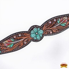 Western Headstall and Breast Collar Set HILASON Tooled Leather Horse Bridle Tack