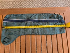 Dover Saddlery tall boot bags, equestrian, fleece lined, Green, good condition