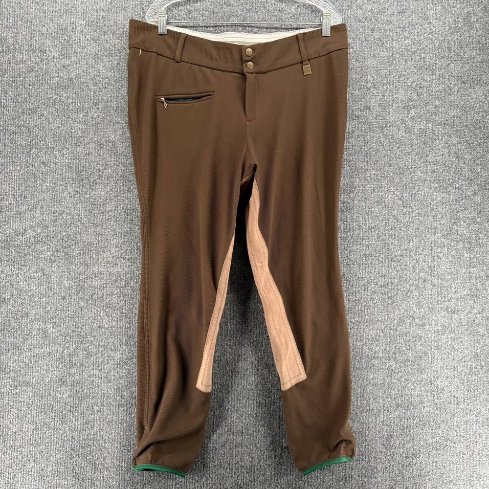 Devon Aire Pants Womens XL Riding Breeches Equestrian Brown Full Patch Elite